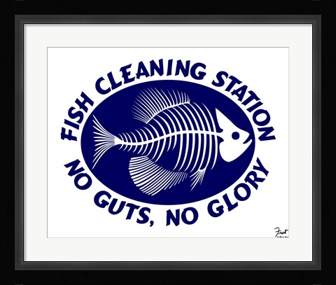 Framed Fish Cleaning No Guts No Glory Print
