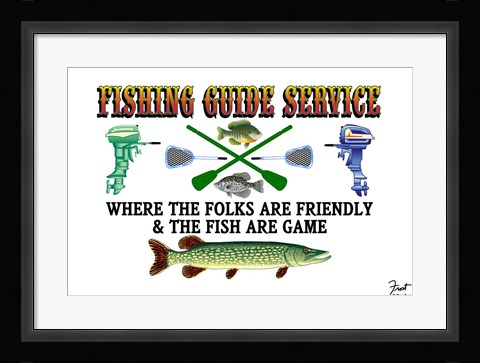 Framed Fishing Guide Service Print