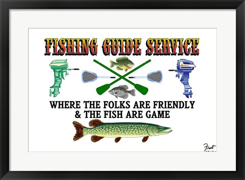 Framed Fishing Guide Service Print