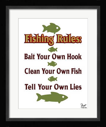 Framed Fishing Rules Print