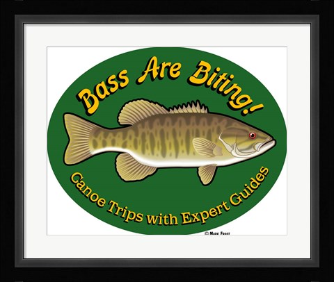Framed Bass Are Biting Print