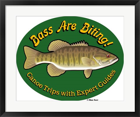 Framed Bass Are Biting Print