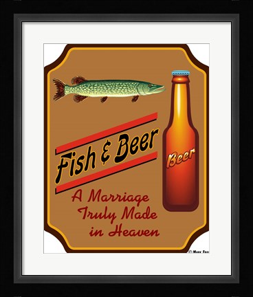 Framed Fish &amp; Beer Print
