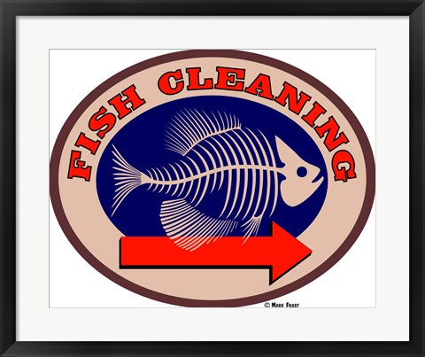 Framed Fish Cleaning Arrow Print