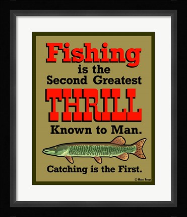 Framed Fishing 2nd Thrill Print