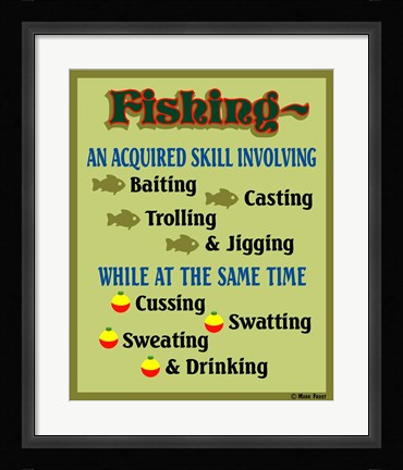 Framed Fishing Acquired Skill Print