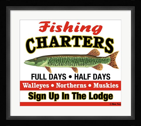 Framed Fishing Charters Print
