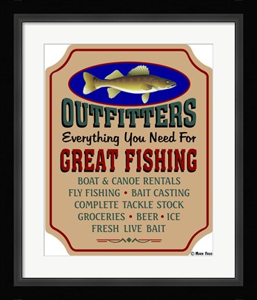 Framed Fishing Outfitters Print