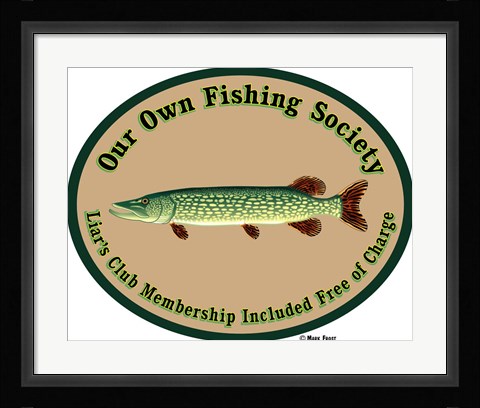 Framed Fishing Society Liars Club Print