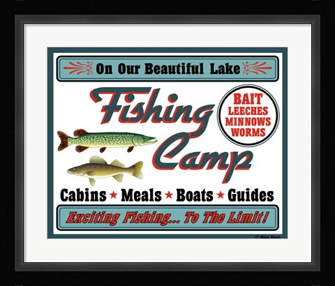 Framed Our Lake Fishing Camp Print