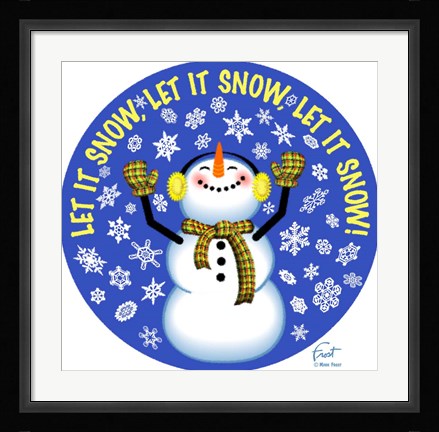 Framed Snowman Let It Snow Print