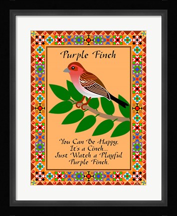 Framed Purple Finch Quilt Print