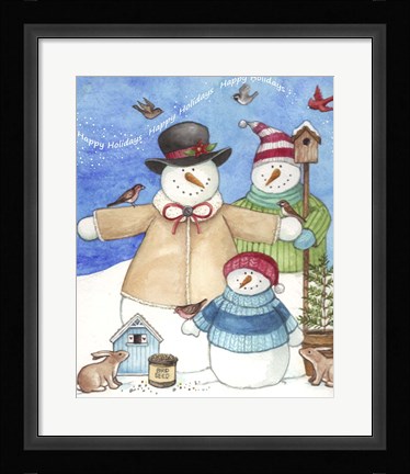 Framed Happy Holiday Snow Print