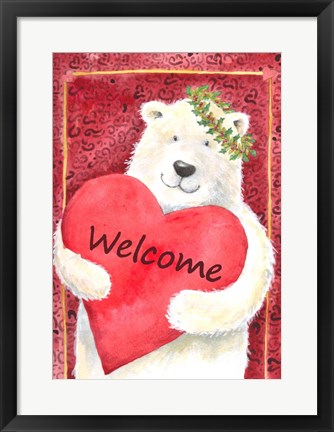 Framed Polar Bear Heart Welcome Print
