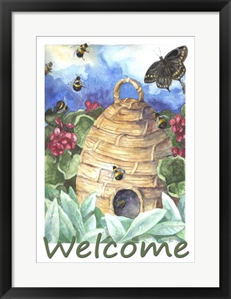 Framed Beehive Welcome Print