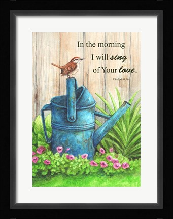 Framed Wren Watercan, Psalm Print