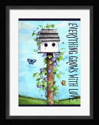 Framed Everything Grows With Love Print
