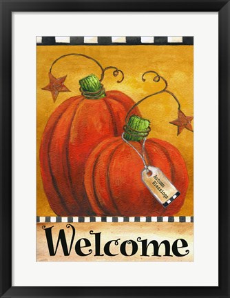 Framed Pumpkin Autumn Welcome Print