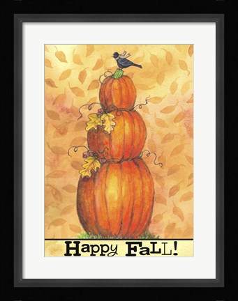 Framed Pumpkins Happy Fall Print
