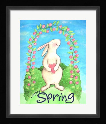 Framed Happy Spring Bunny Print