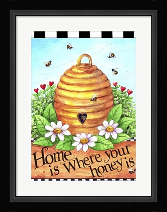 Framed Bee Hive Home Print
