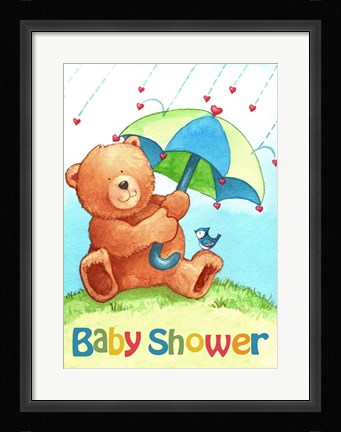Framed Baby Shower Bear Print