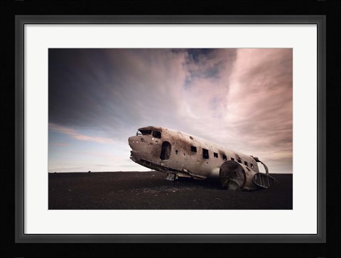 Framed Iceland Plane Wreck Print