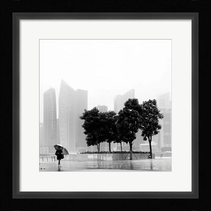 Framed Singapore Umbrella Print