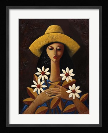 Framed Five Daisies Print