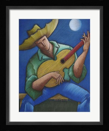 Framed Jibaro Bajo La Luna Print