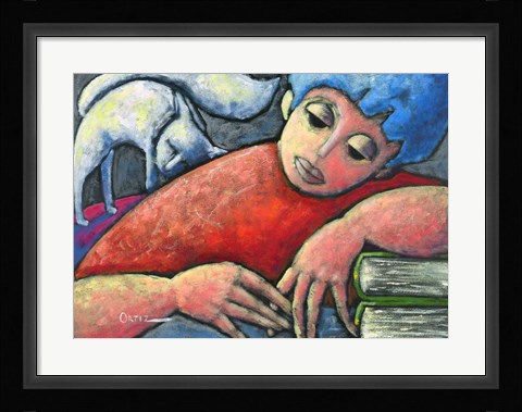 Framed Loving Cat Print