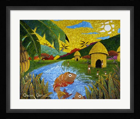 Framed Village Print