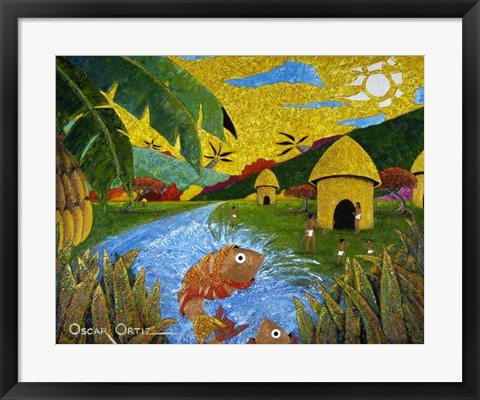 Framed Village Print