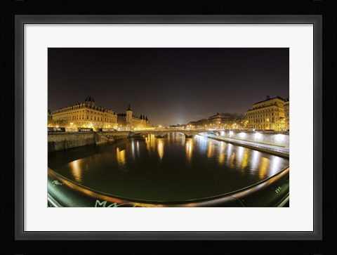 Framed Paris Night Brige II Print