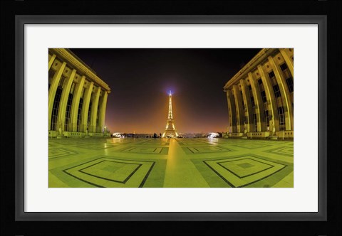 Framed Eiffel at Night Print