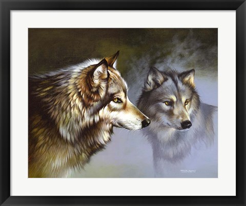 Framed Frost Wolves Print