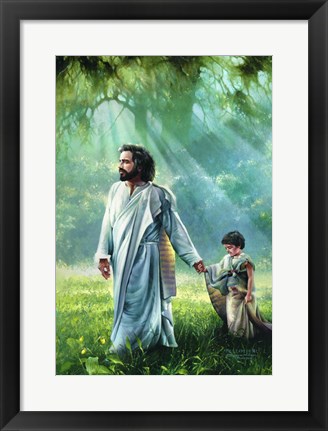 Framed He Leadeth Me Print