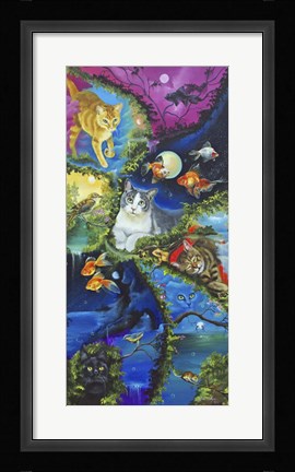 Framed Cat Dreaming Print