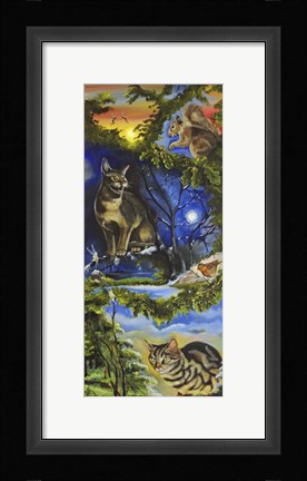 Framed Cats and Fairies Twice as Nice Print