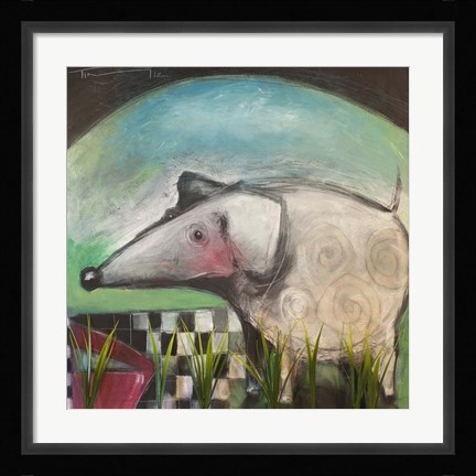 Framed Fancy Dog At Picnic Print