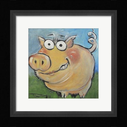 Framed Pig Poster Print
