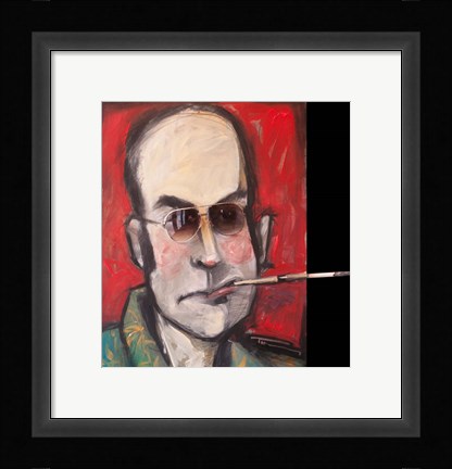 Framed Hunter S Thompson With Cig Black Print