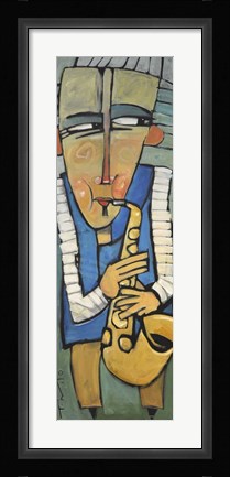 Framed Saxophone Player Print