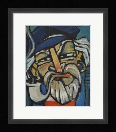 Framed Shipwrecked Captain Print