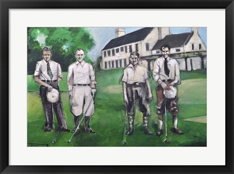 Framed Vintage Golfers Print
