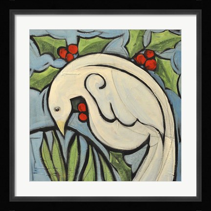 Framed Winter Peace Dove Print