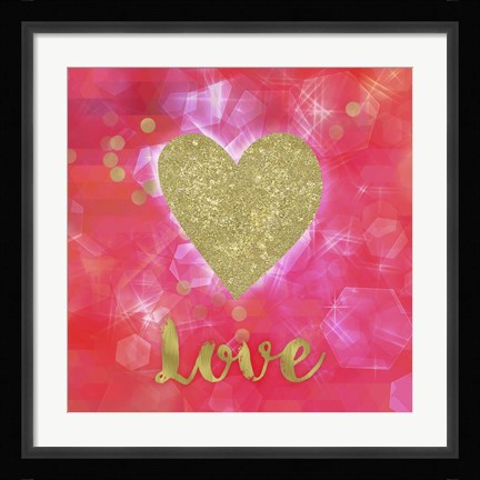 Framed Glitter Love Print