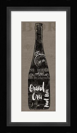 Framed Linen Wine I Print