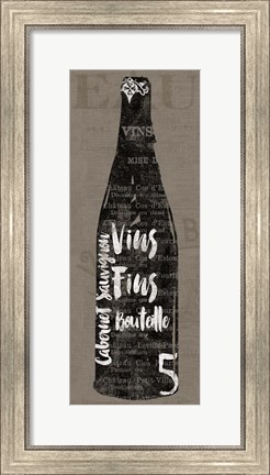 Framed Linen Wine II Print
