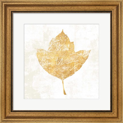 Framed Bronzed Leaf I Print